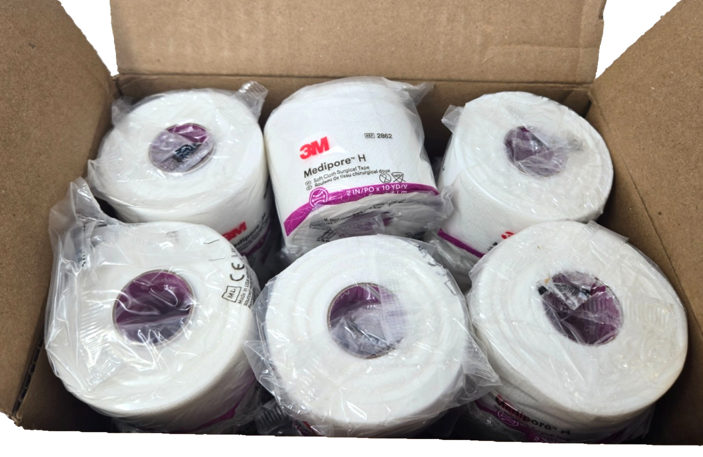 3M Medipore H Soft Cloth Surgical Tape 2862, (2 inch x 10 yard), 12 Rolls/Case