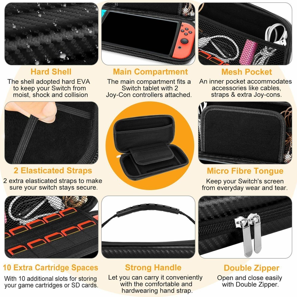 Carry Case for Nintendo Switch Console Protective Hard EVA Case Shell Pouch Case