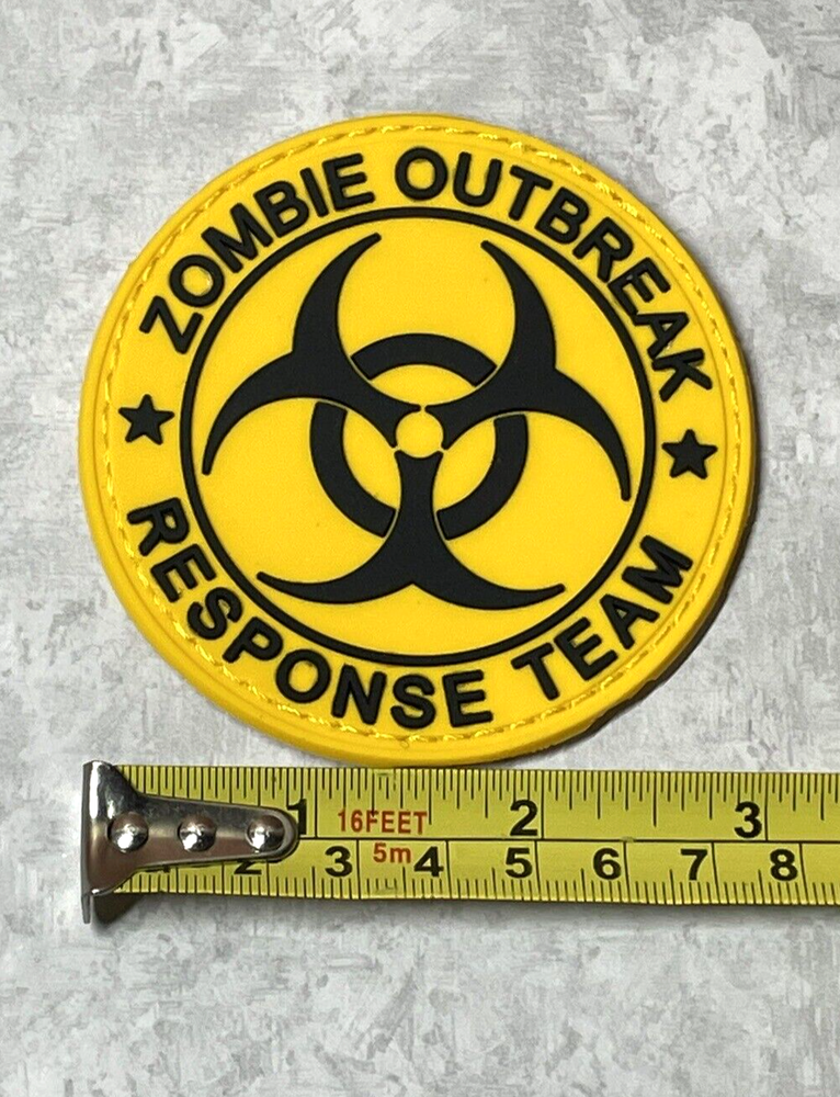 Zombie Outbreak Response Team Tactical PVC Patch, Morale Hook Back Yellow Patch