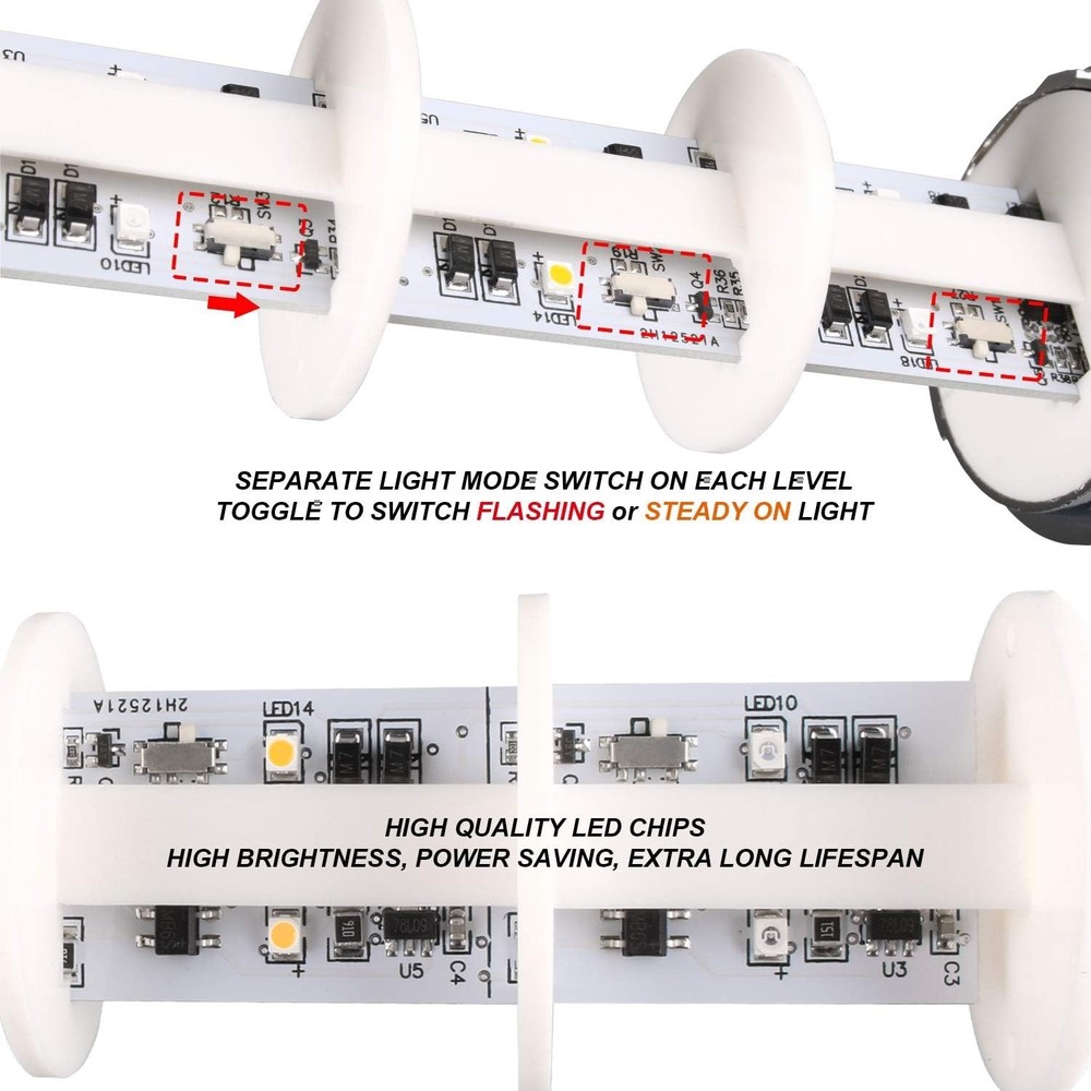12-24V LED Signal Tower Light Industrial Warning Light with Buzzer