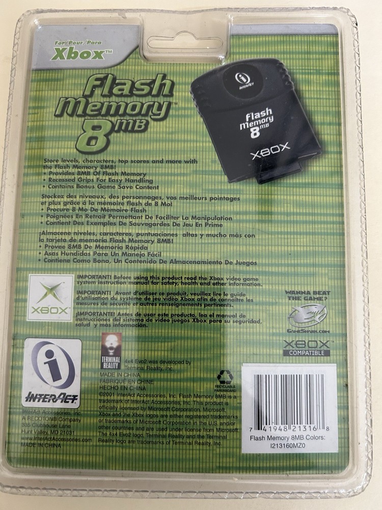 InterAct Flash Memory 8mb Xbox Colors Green