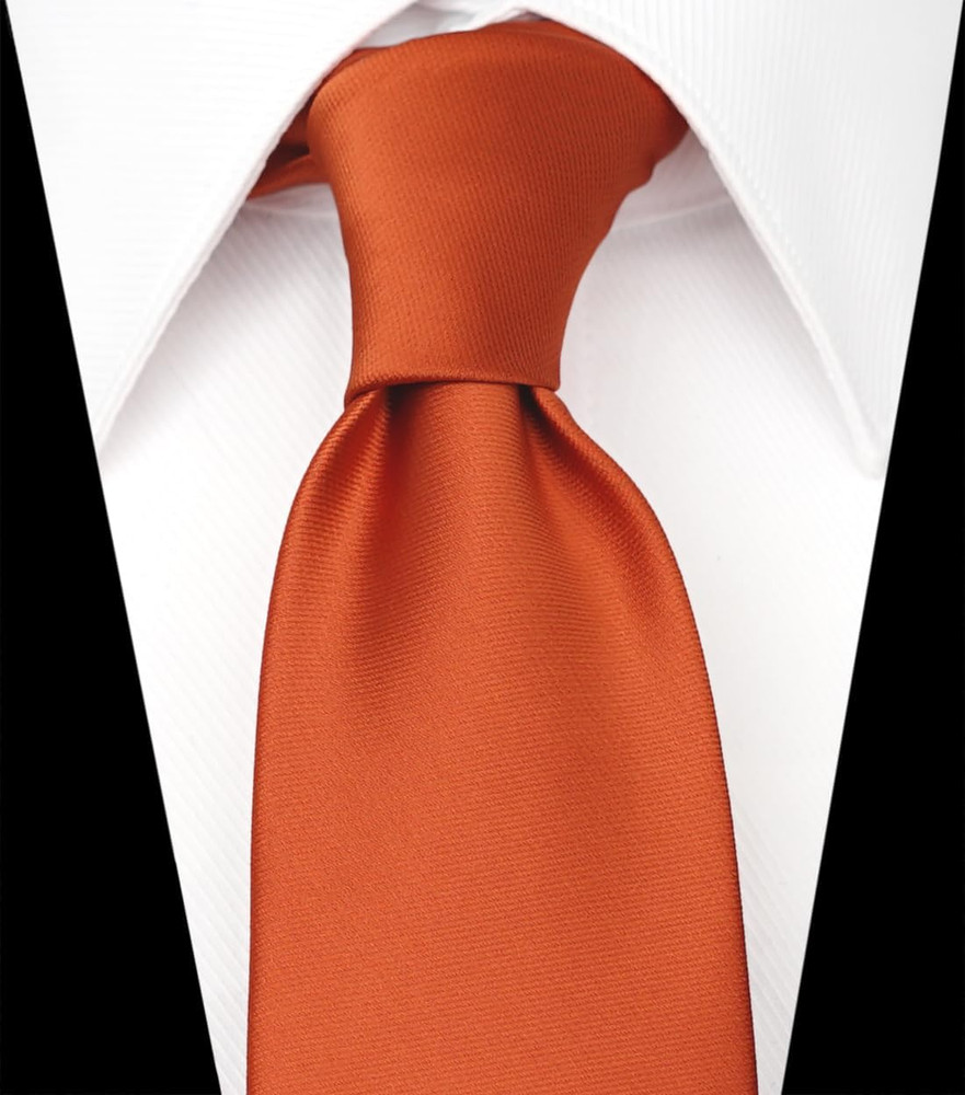 Regular Tie and Pocket Square for Men, Solid Color Necktie Set, 3.2 inch Standar