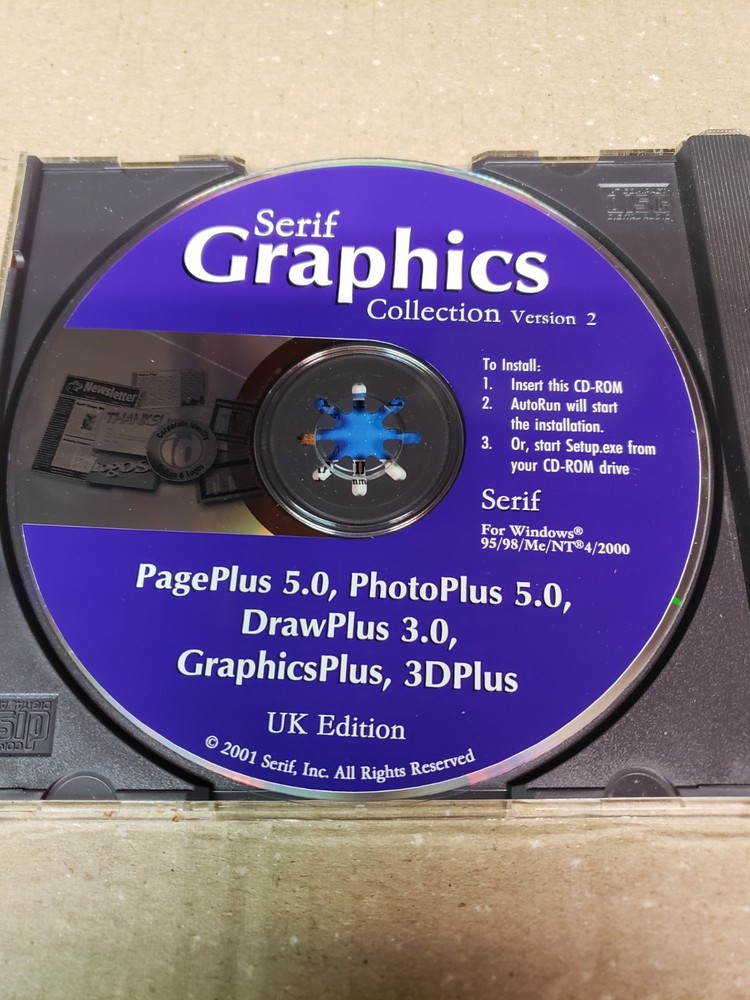 Serif Graphics Collection Version 2 W/ Pageplus Photoplus, Drawplus, + Manuals