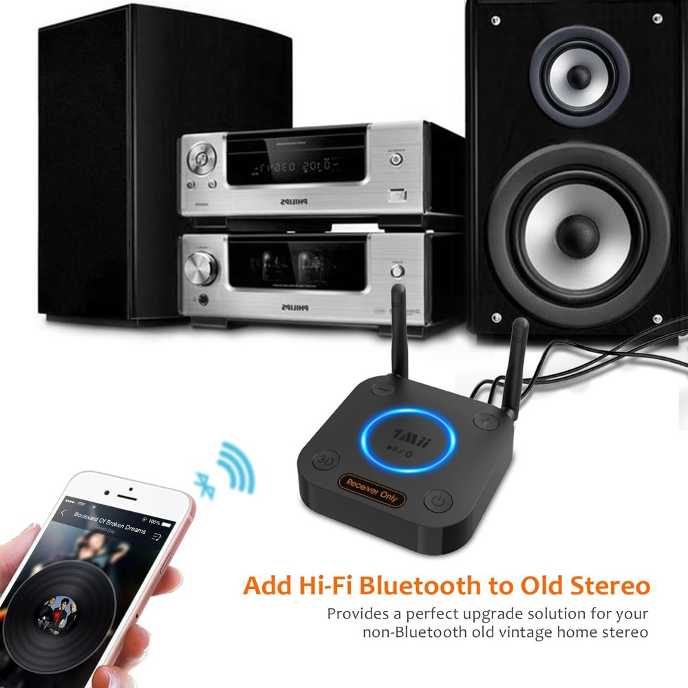 [Upgraded] B06Pro Long Range Bluetooth Receiver, HiFi Wireless Audio Adapter,...