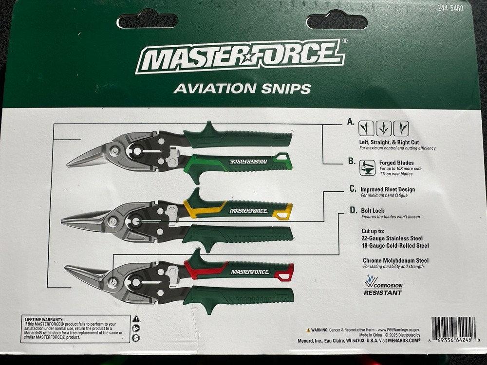 Masterforce 3 Piece 10” Aviation Tin Snips