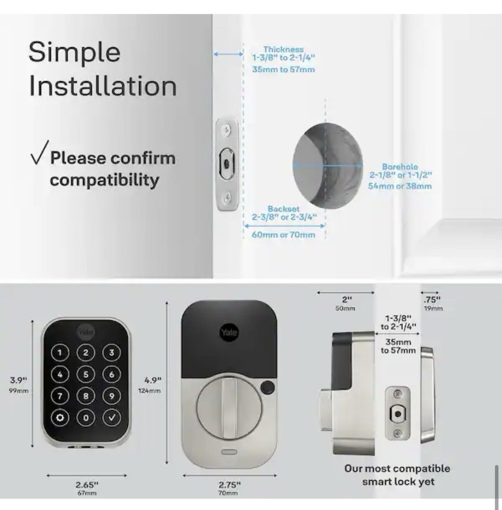 Yale Assure Lock 2 Touch Deadbolt Smart Lock & Touchscreen Keypad Black New