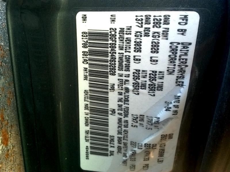 Steering Column Fits 04-08 PACIFICA 156813