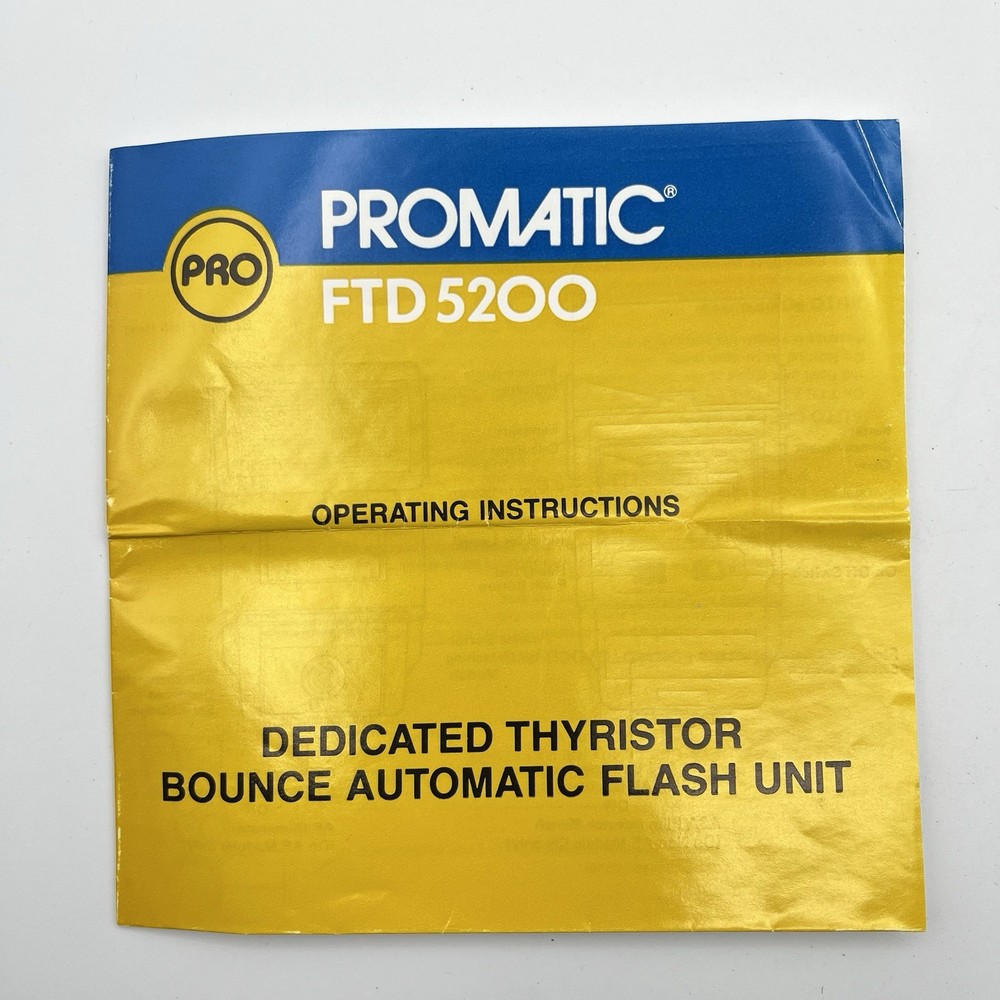 Promatic FTD 5200 Shoe Mount Camera Flash Auto Electronic - Works