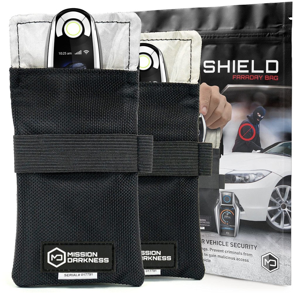 Mission Darkness Faraday Bag for Keyfobs (2-Pack) // RF 2 Pack, Black