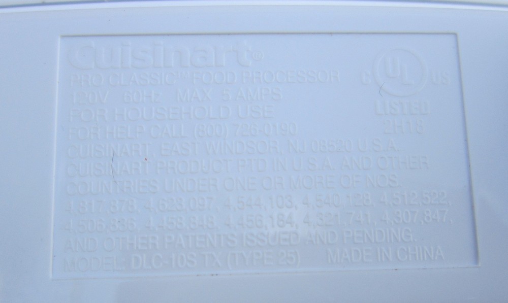 CUISINART PRO-CLASSIC Food Processor MOTOR BASE Model DLC-10S TX (Type 25)