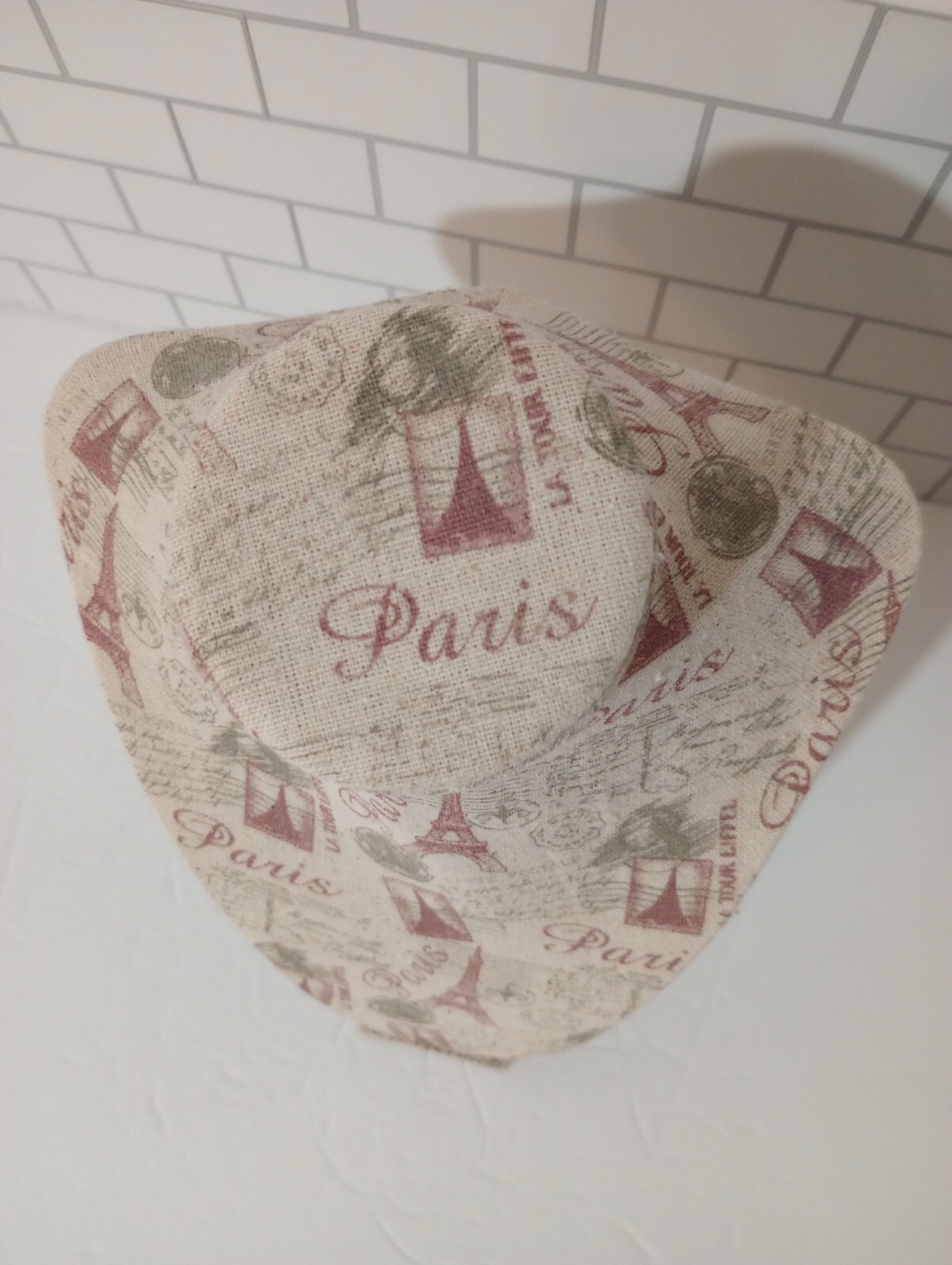 9" Linen Printed Necklace Jewelry Display Bust Eiffel Tower Paris