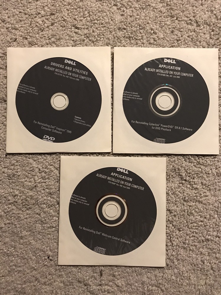 Dell Drivers & Utilities:Dell Inspiron 1545 Computer Software DVD Webcam 3CD NEW