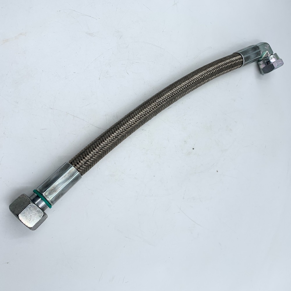 14" Braided Hose 1/2" Threaded Connections 90 Degree Angle