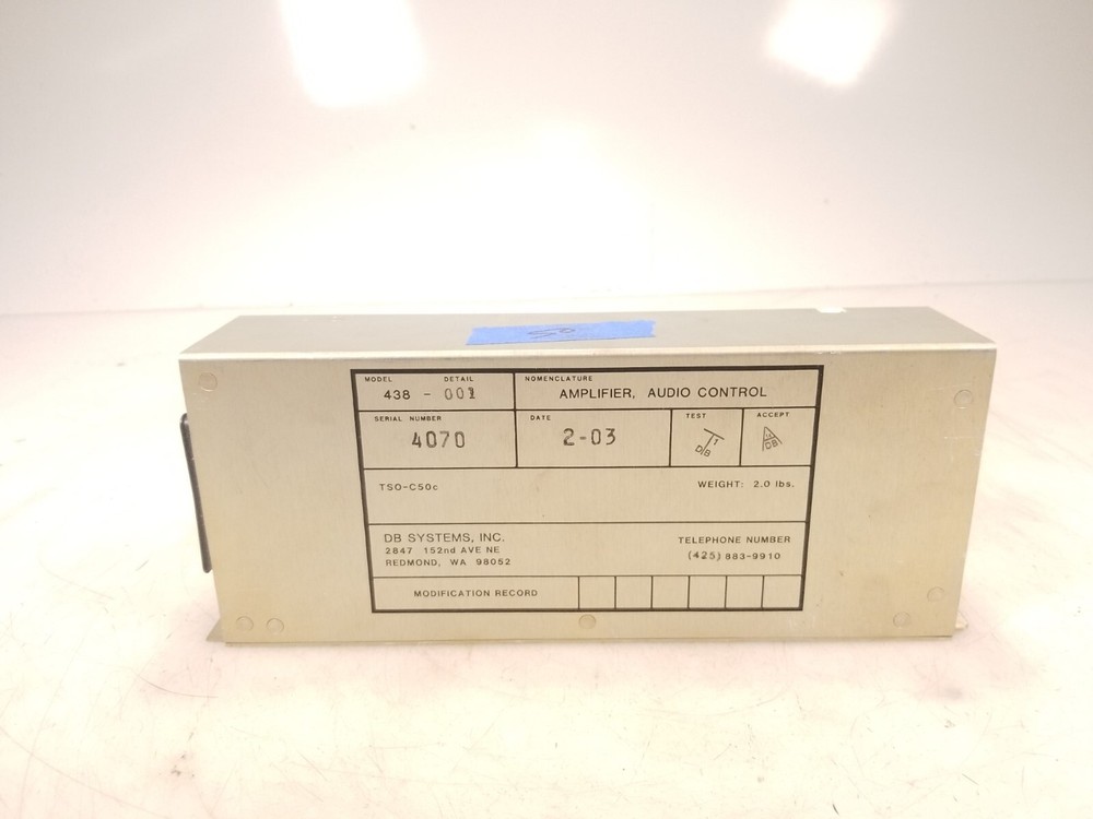 DB Systems Amp Amplifier Auto Control 438-001 Free Shipping