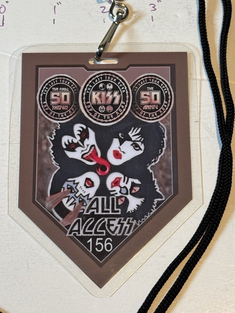 Kiss Commemorative 2023 End Of The Road Tour Backstage Pass/Laminate & Lanyard