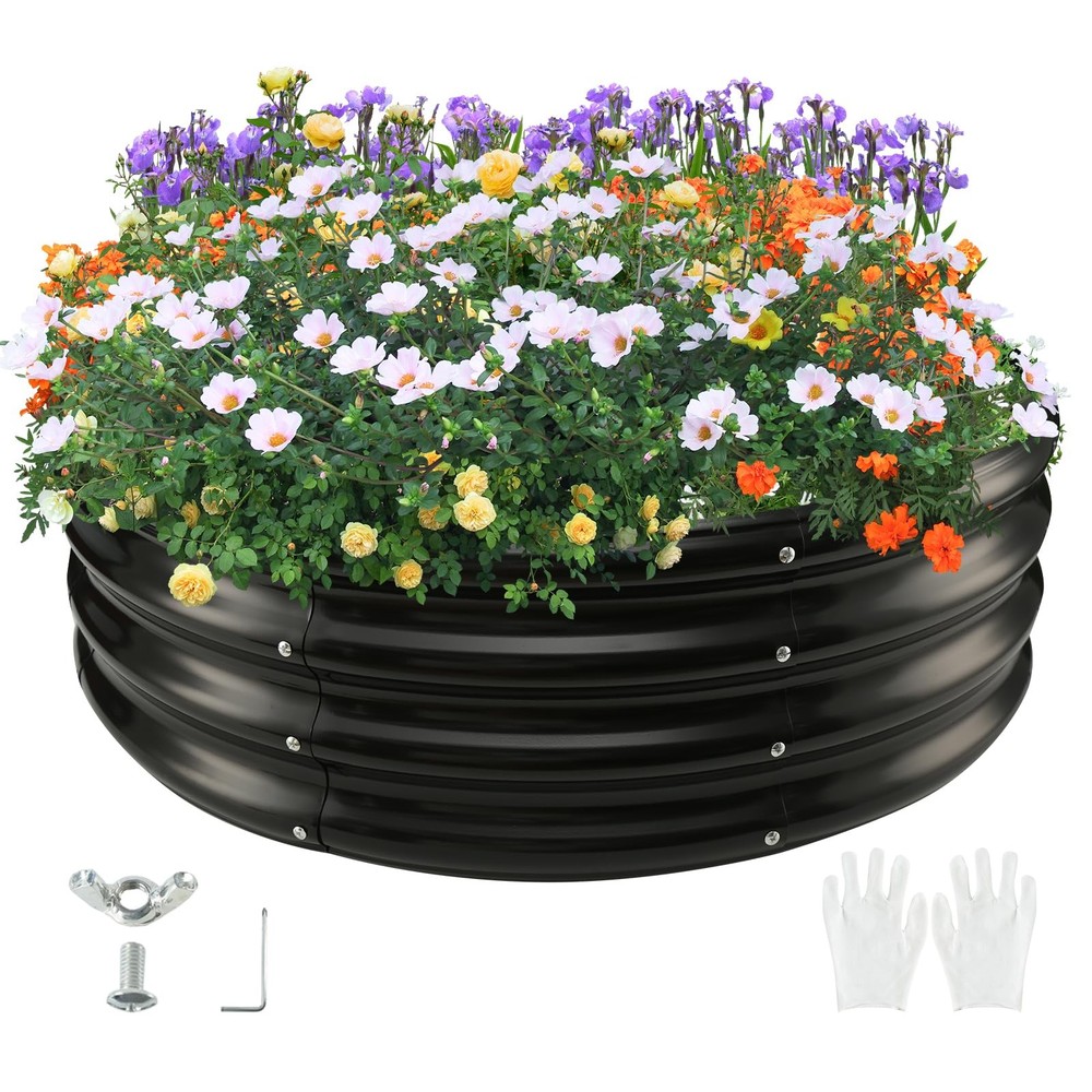 60" Round Galvanized Steel Fire Ring Pit for Backyard,Camping,Bonfire; Round ...