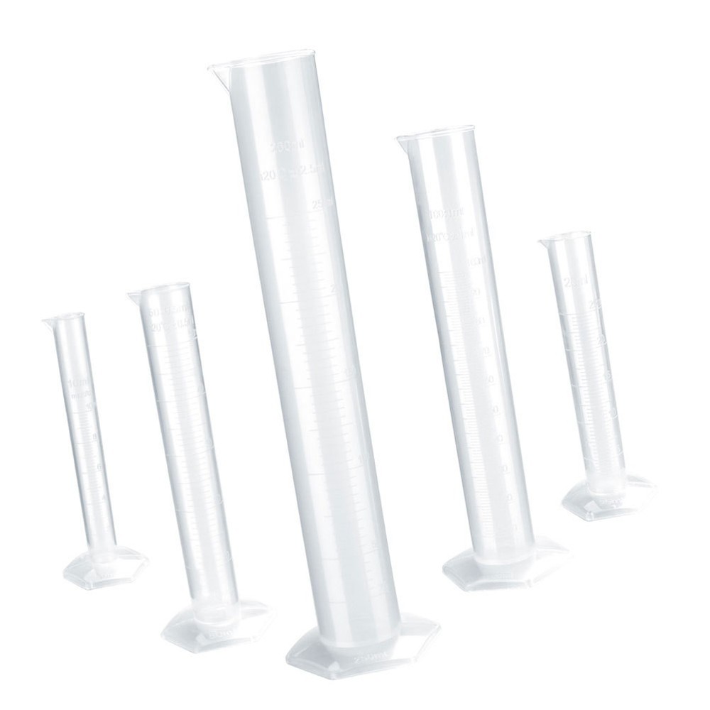 5 Pcs Graduated Measuring Cylinders Plastic Transparent For Laboratory Testing