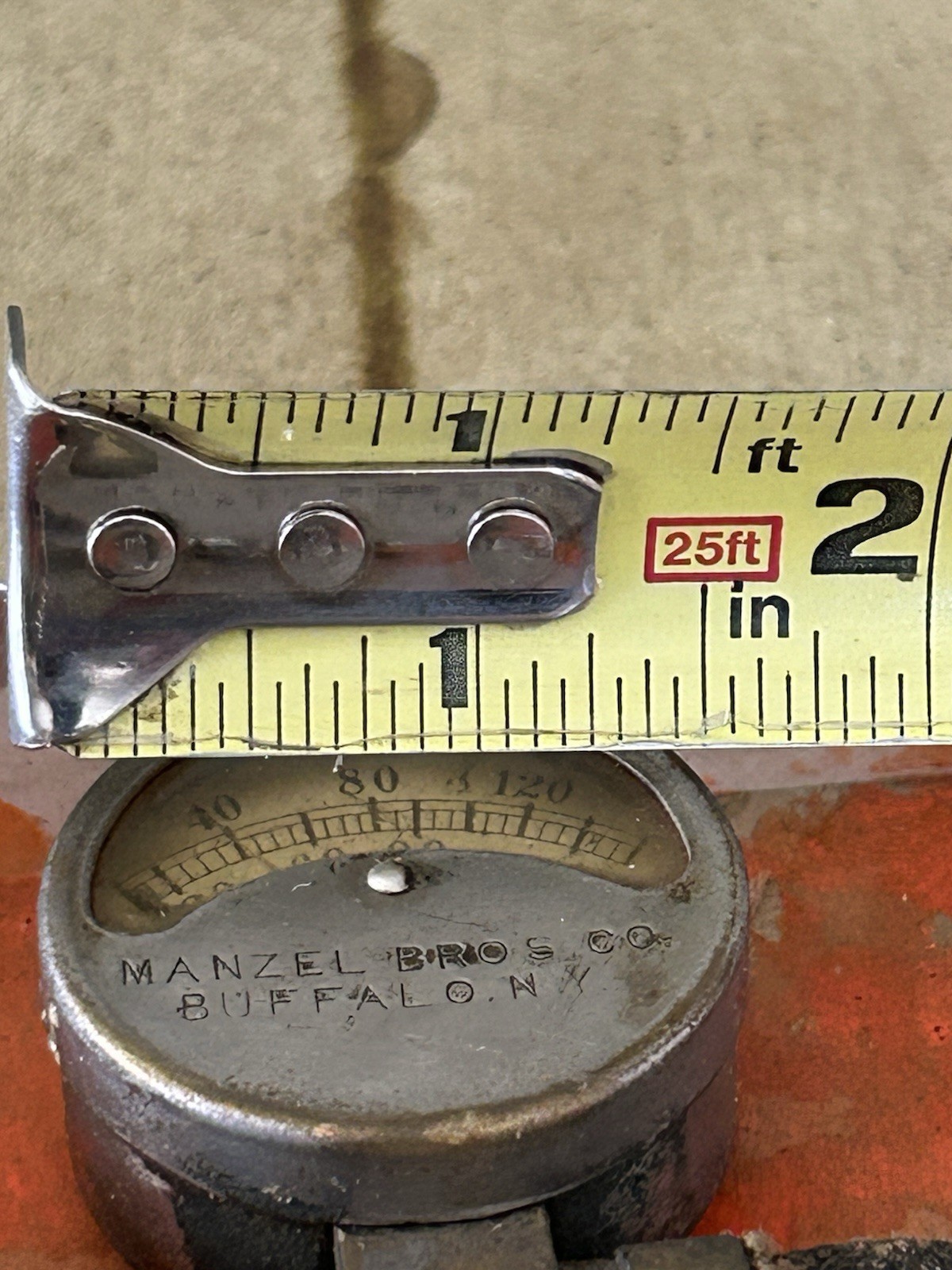 ANTIQUE STEAM PRESSURE GAUGE + Xtra Parts MANZEL BROS. CO, BUFFALO NY