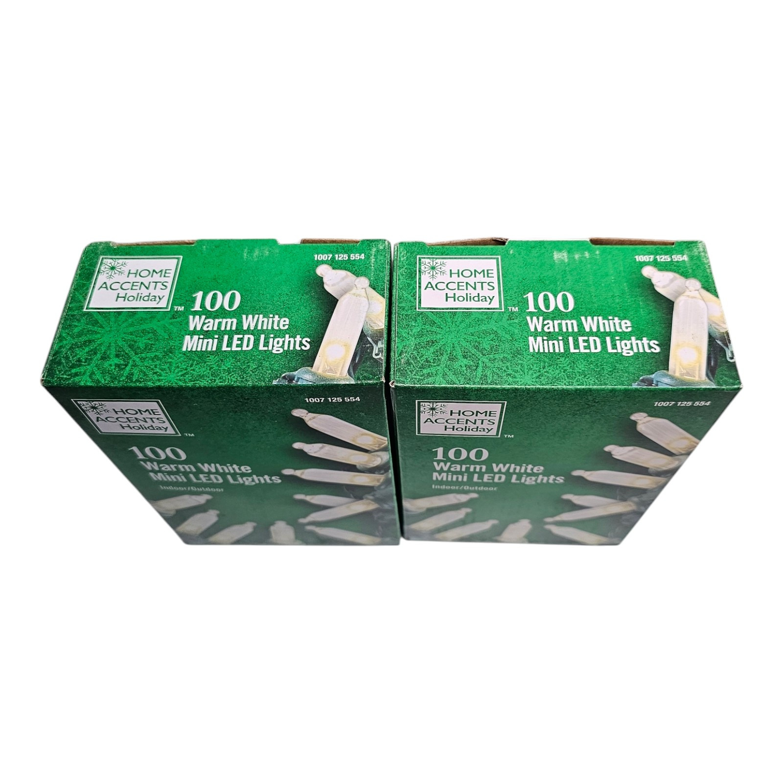 2 Pack Home Accents Holiday 100ct Warm White LED Mini String Lights 28FT 10IN