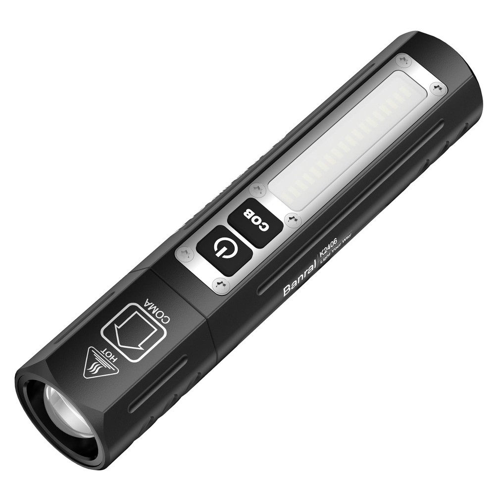 Rechargeable Magnetic Small Flashlights High Lumens - Super Bright Black