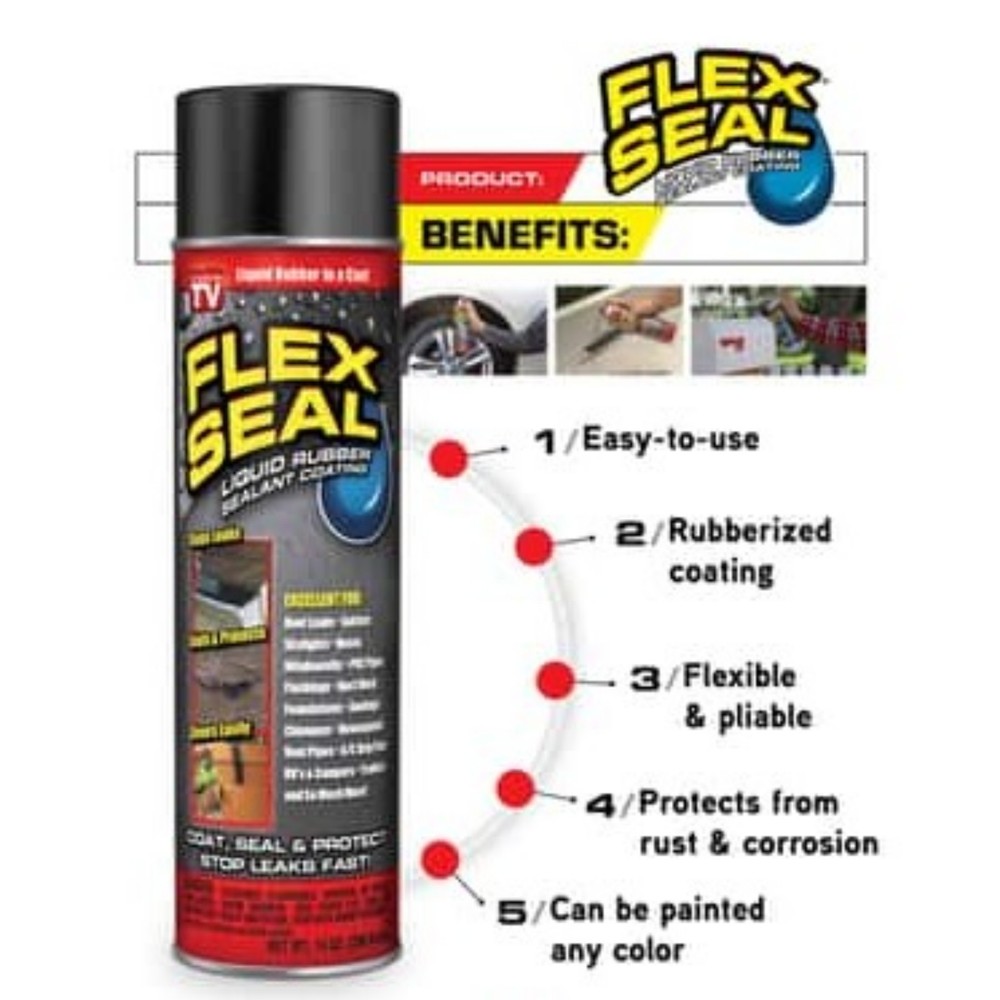 Flex Seal Small Clear Spray 5oz Waterproof Rubber Coating 2 Pack