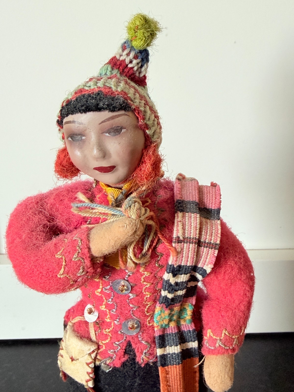 Vintage Peruvian Folk Art Dolls Pair Handcrafted Andean Highland Textile Figures