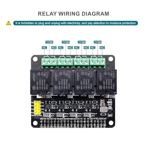 Single Board Computers 4-CH Relay HAT for Raspberry Pi - Optocoupler