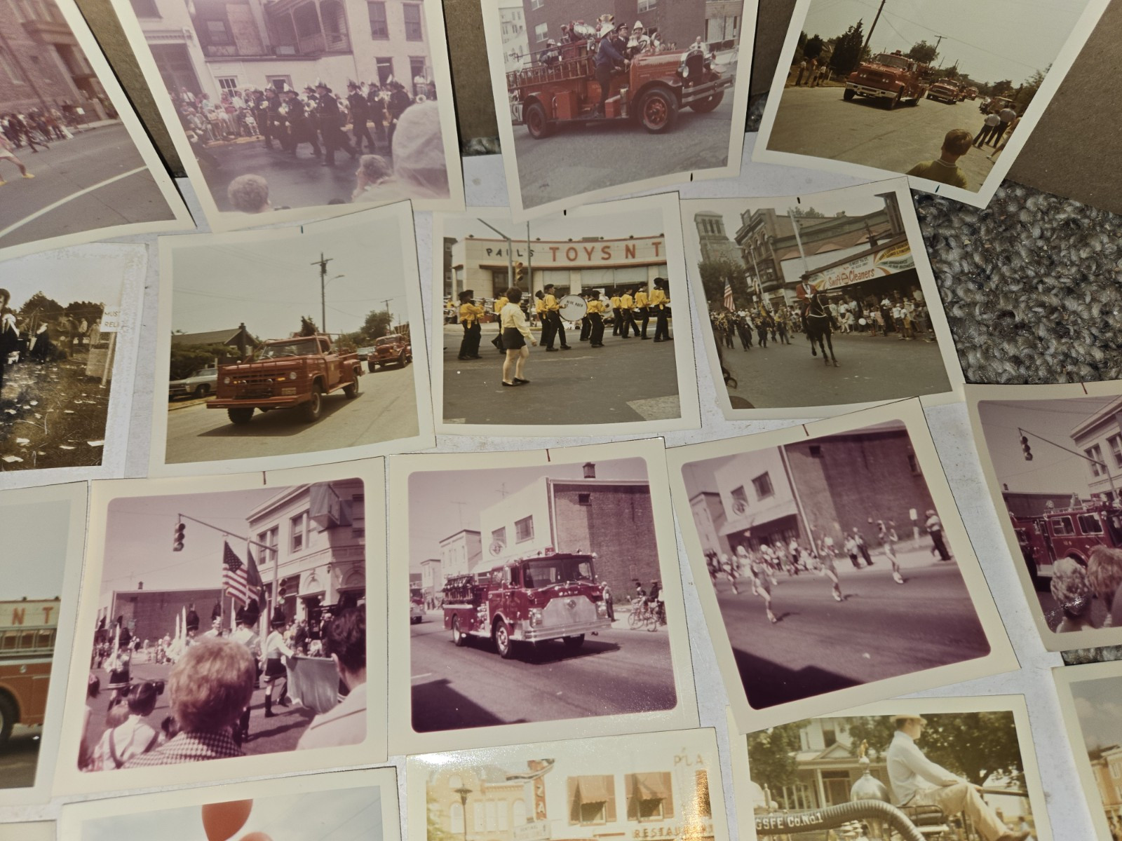 47 Vintage 1970's Fire Truck Parade Polaroid Photos,Levittown,Media,Pennsylvania