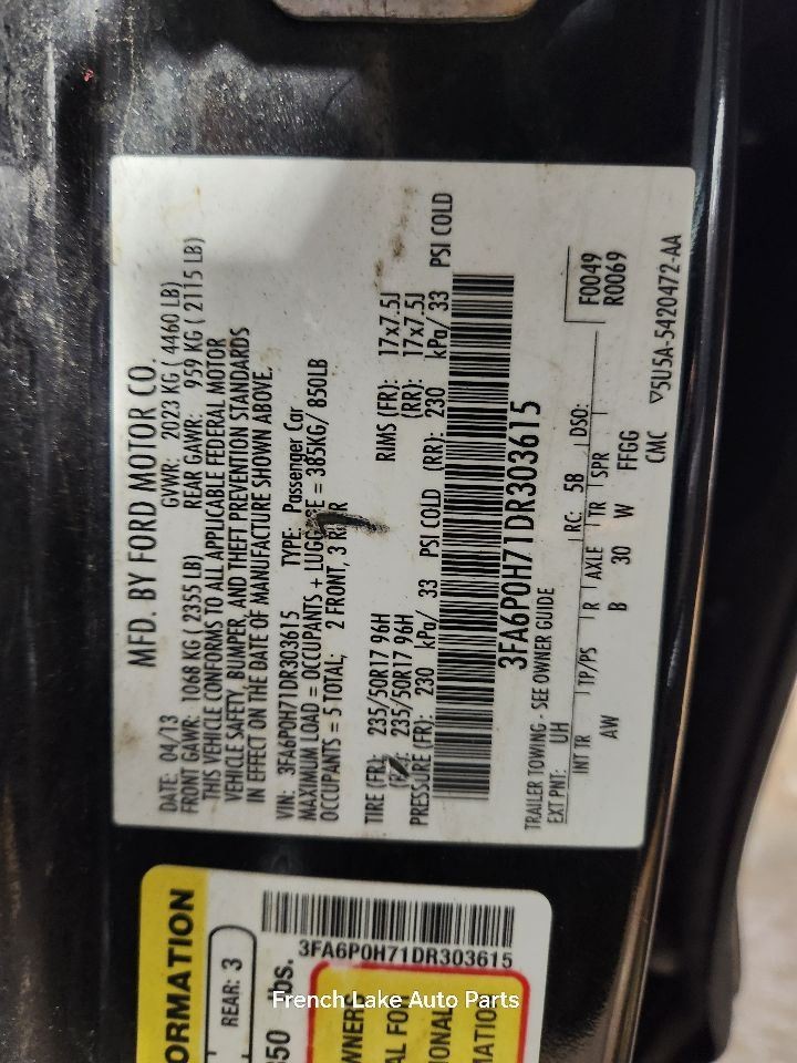 Automatic Transmission 2.5L Fits 13-15 FUSION 1300426