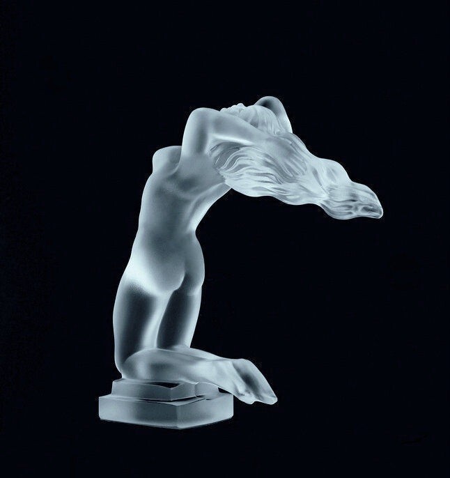 Art Deco Hood Ornament ' Chrysis ' Glass Sculpture 1930' H.Hoffmann by Lalique