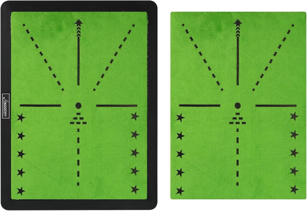 Golf Hitting Mat with Swing Path Feedback – Dual Velvet Replaceable Top, 16x1...