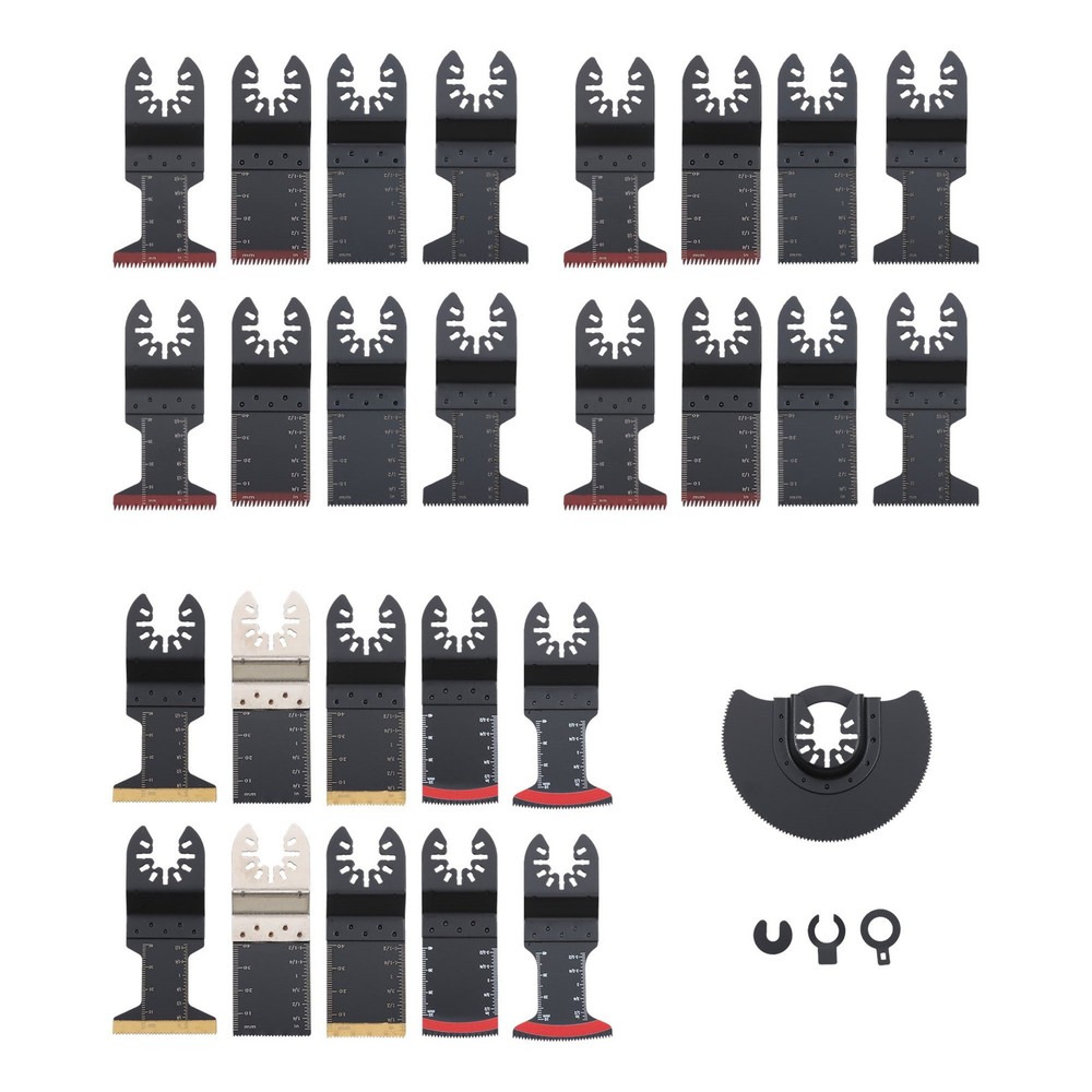 30 Pieces Universal Titanium Oscillating Saw Blades Quick Release Multi Tool Kit