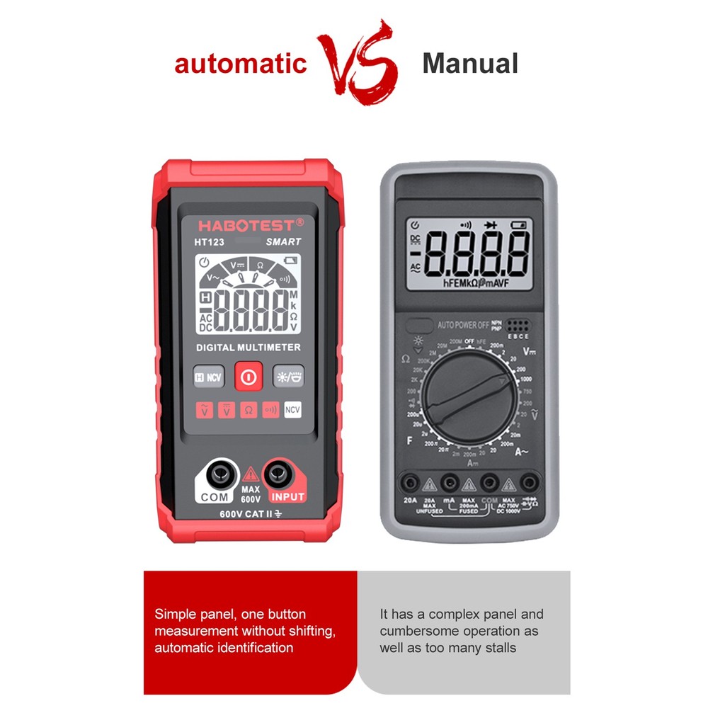 Intelligent Mini Multimeter With NCV Test For Home Use Auto Range