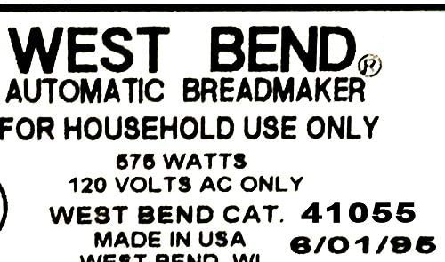 Electronic Control Board for Panel on West Bend Bread Maker Model 41055