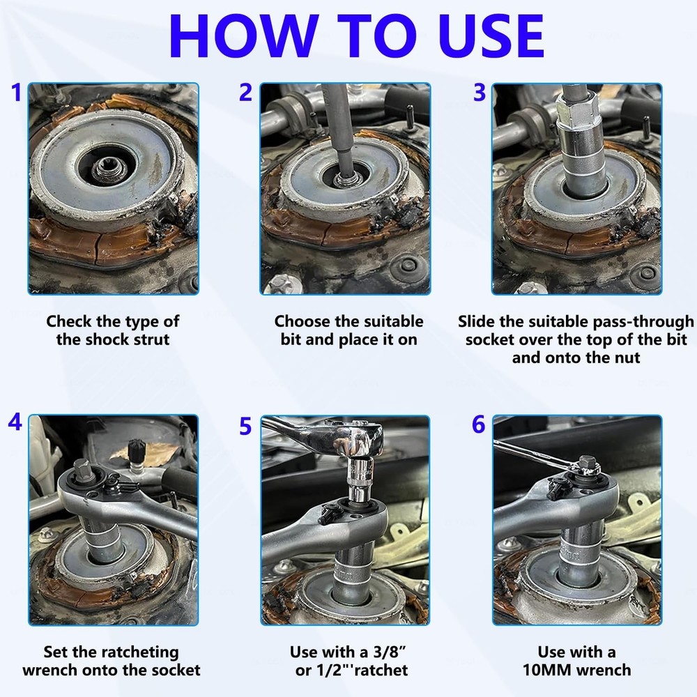 62x Shock Absorber Strut Nut Socket Set Master Suspension Removal Installer Tool