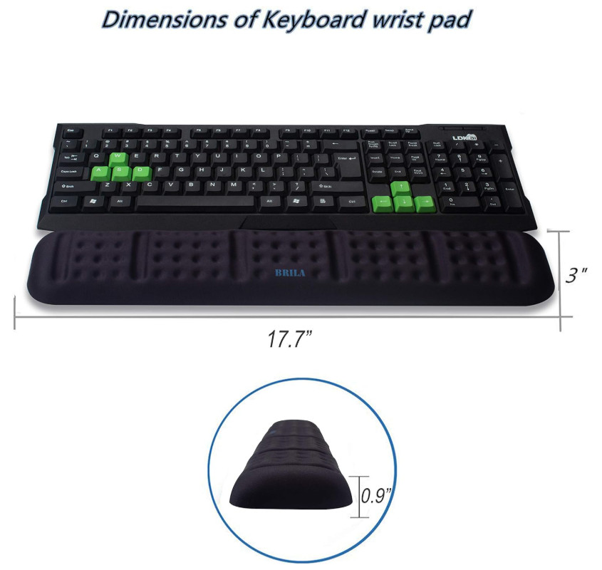 Ergonomic Keyboard & Mouse Wrist Rest Set, Memory Foam