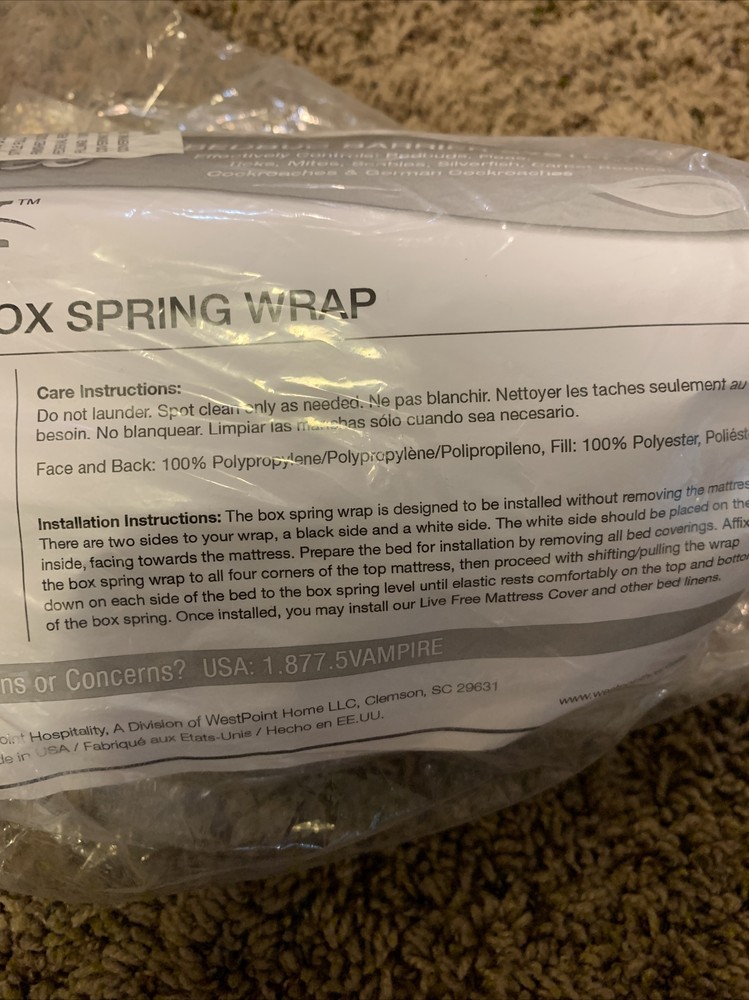 KiltronX Live Free Bedbug Control Box Spring Foundation Mattress Wrap Full