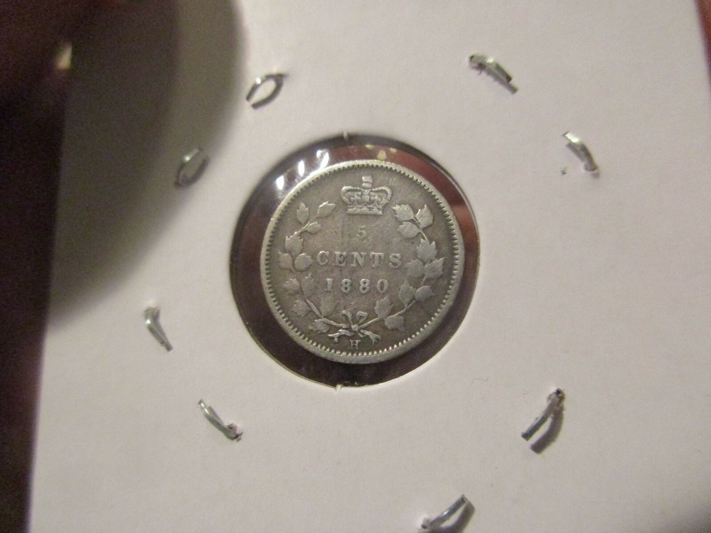 Canada - 1880-H Silver 5 Cent - Queen Victoria