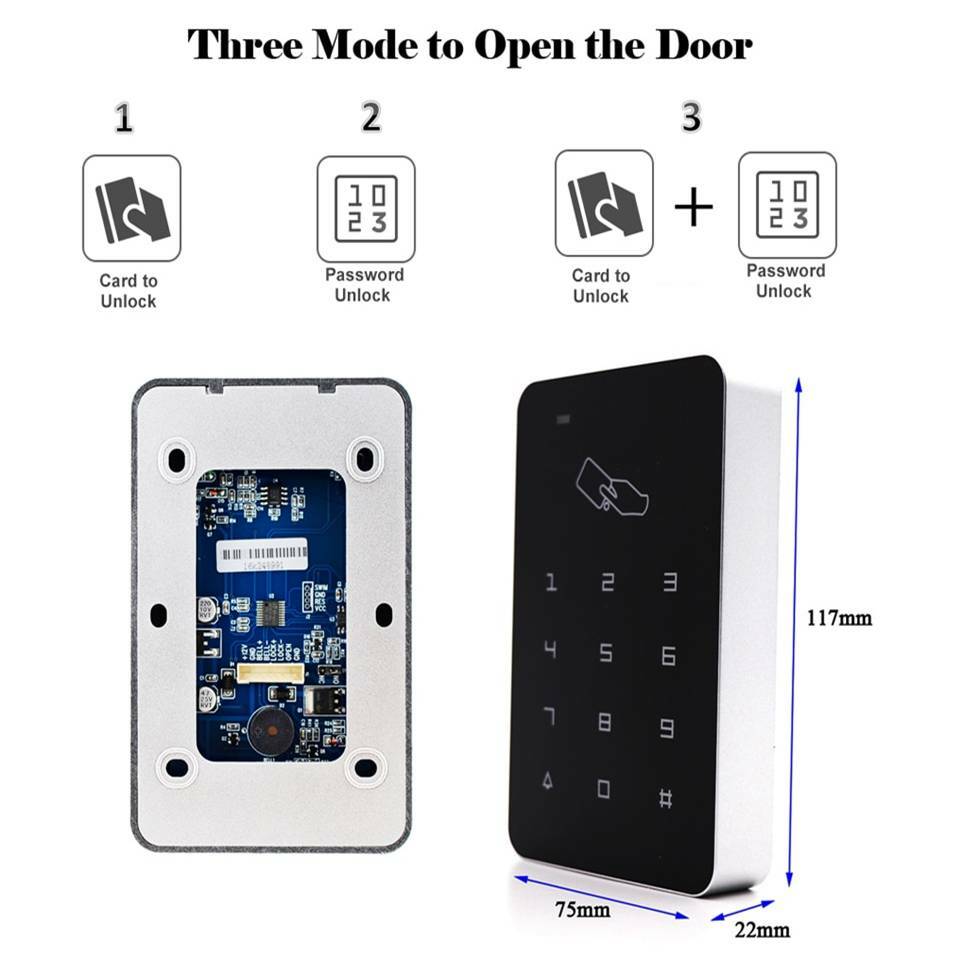 RFID Card Reader Door Lock System Access Controller with Keypad Rainproof Cover