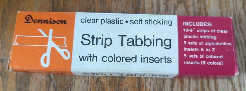 Dennison Strip Tabbing With Colored Inserts