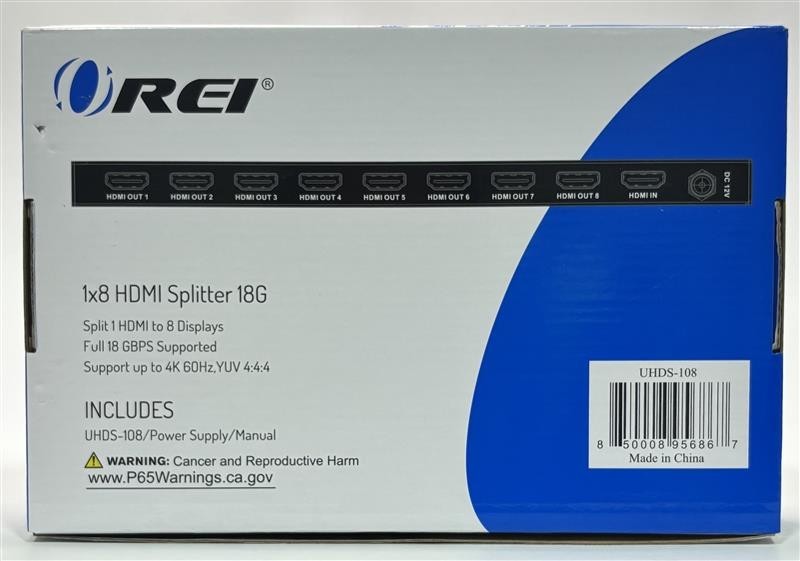 OREI 1x8 HDMI Splitter 18G