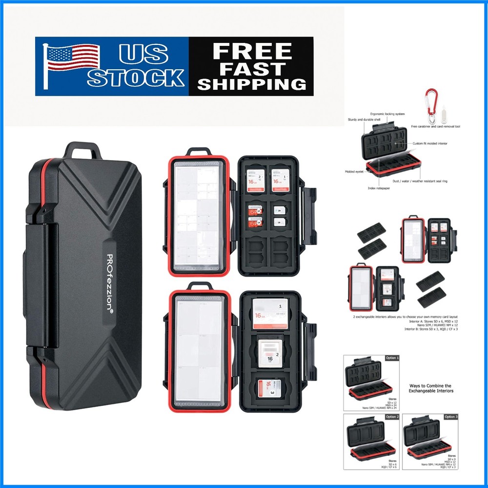 Customizable Waterproof Memory Card Carrying Case - 48 Slots for Organizers