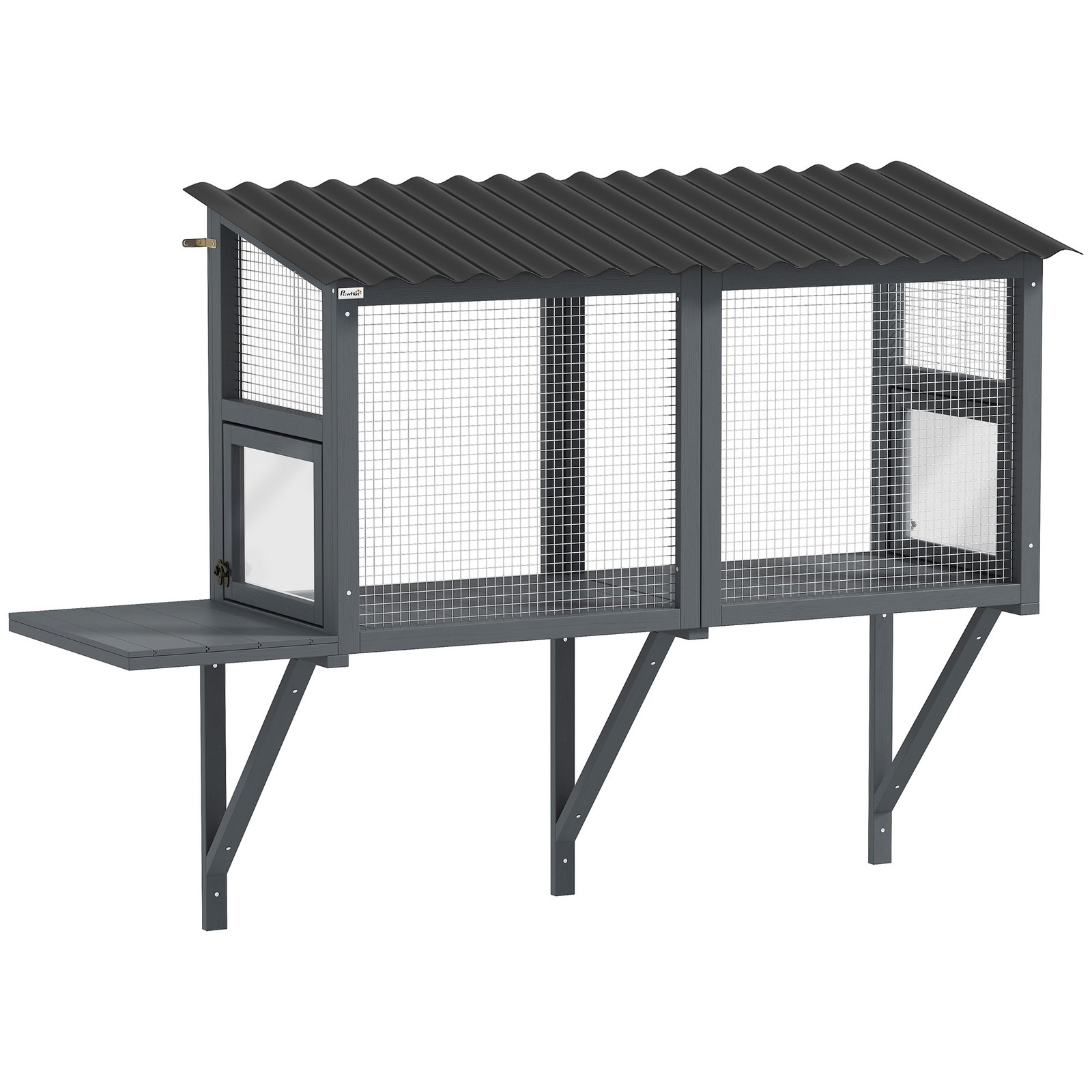 Outdoor Cat Catio, Cat Enclosure Window Perch with Jumping Platform