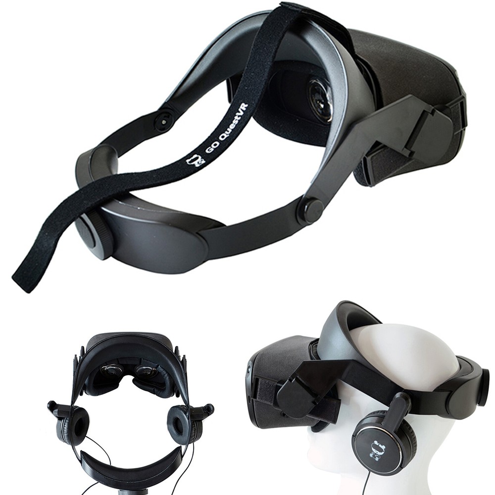 Adjustable Headband Head Strap with Headphone for /// Quest VR Headset HYA