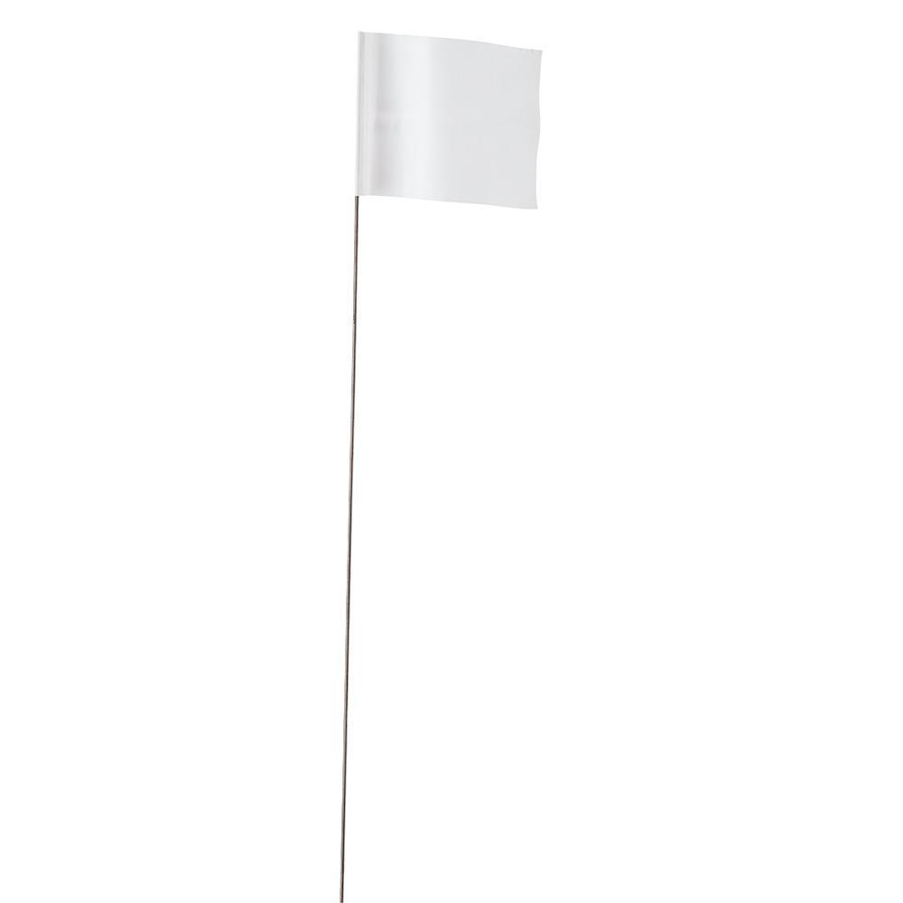 White Marking Flags 21" Bundle of 100 Blackburn