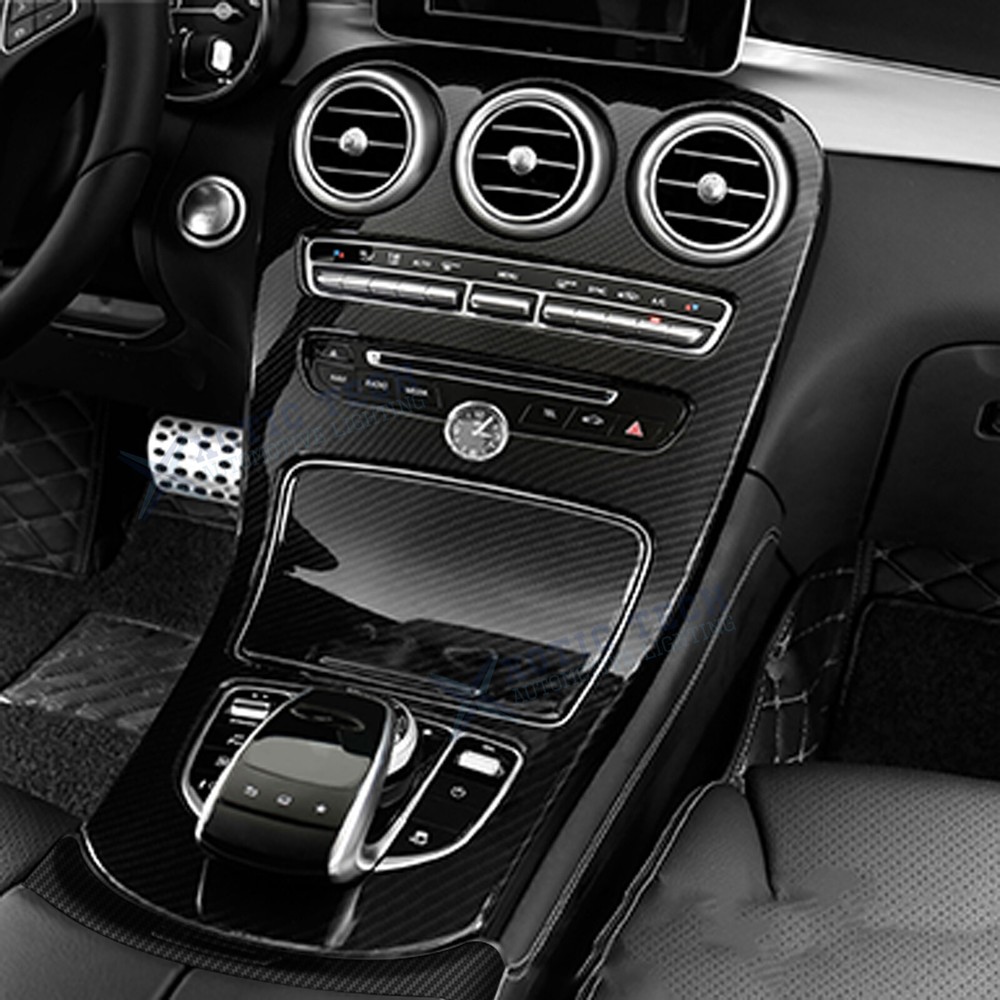 Console Gear Shift Frame Armrest Box Release Button Decor For Benz C GLC Class