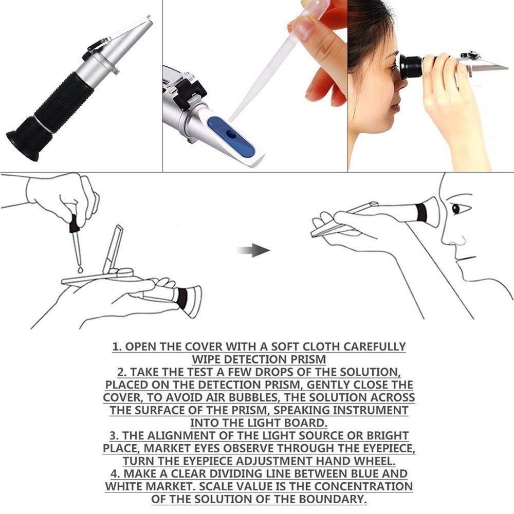 Brix Refractometer with ATC - Digital Handheld Refractometer for Beer Wine Br...