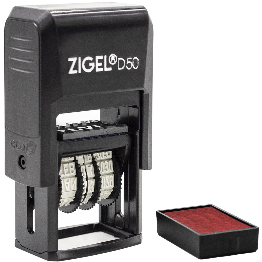 D50 Date Stamp with Received - Self Inking Date Stamp - Red