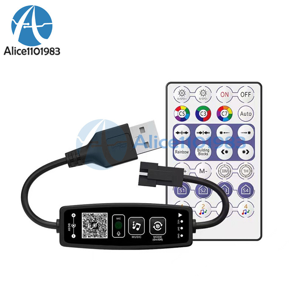 DC5-24V Wireless 28 Keys Bluetooth Music Remote Controller 2811 with USB DC Port
