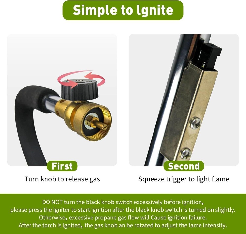 Thirty-five inch propane weed torch burner.